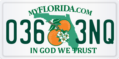 FL license plate 0363NQ