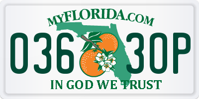 FL license plate 0363OP