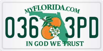 FL license plate 0363PD
