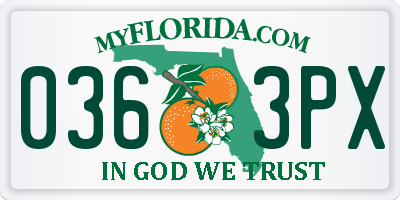 FL license plate 0363PX