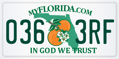 FL license plate 0363RF