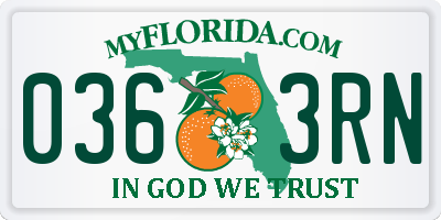FL license plate 0363RN