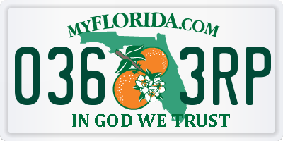 FL license plate 0363RP
