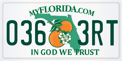 FL license plate 0363RT