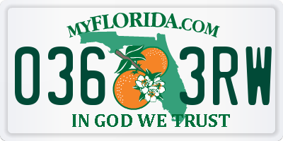 FL license plate 0363RW