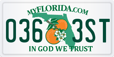 FL license plate 0363ST