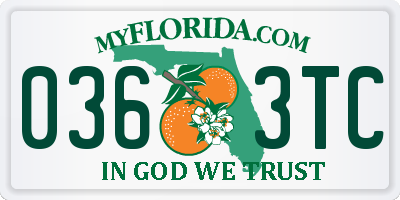FL license plate 0363TC