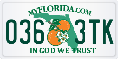 FL license plate 0363TK