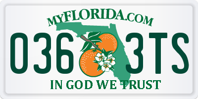 FL license plate 0363TS