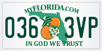 FL license plate 0363VP