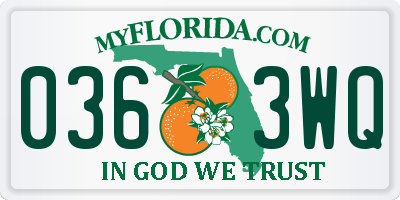 FL license plate 0363WQ