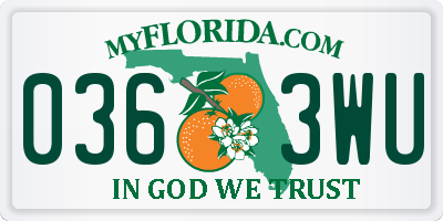 FL license plate 0363WU