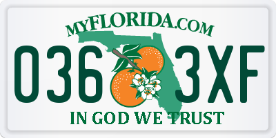 FL license plate 0363XF