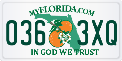 FL license plate 0363XQ