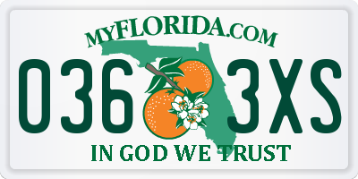 FL license plate 0363XS