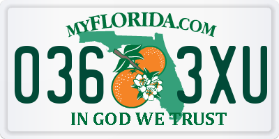 FL license plate 0363XU