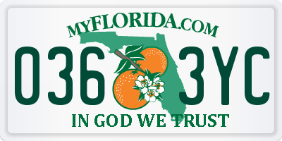 FL license plate 0363YC