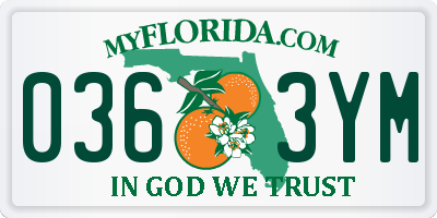 FL license plate 0363YM
