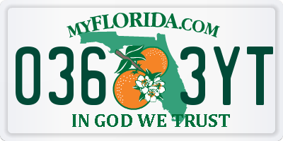 FL license plate 0363YT