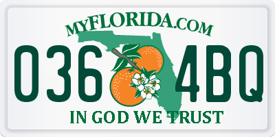 FL license plate 0364BQ