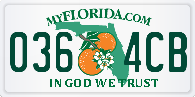 FL license plate 0364CB