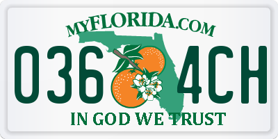 FL license plate 0364CH
