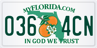 FL license plate 0364CN
