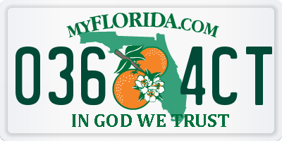 FL license plate 0364CT