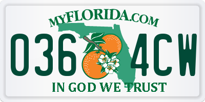 FL license plate 0364CW