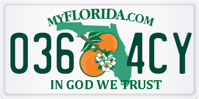FL license plate 0364CY