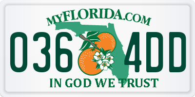 FL license plate 0364DD