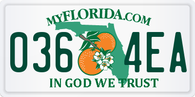 FL license plate 0364EA