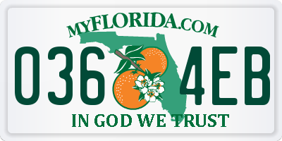 FL license plate 0364EB