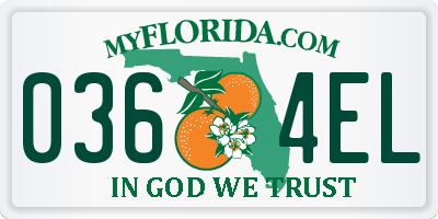 FL license plate 0364EL