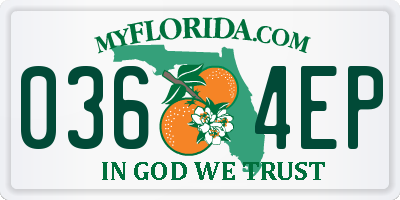 FL license plate 0364EP