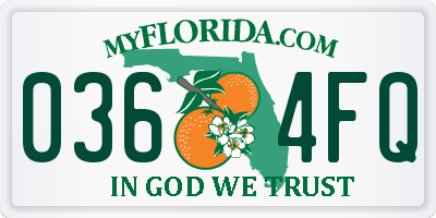 FL license plate 0364FQ
