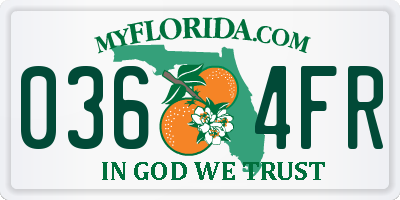 FL license plate 0364FR
