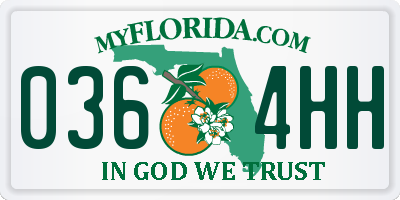 FL license plate 0364HH