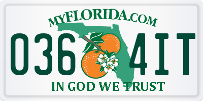 FL license plate 0364IT