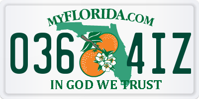 FL license plate 0364IZ