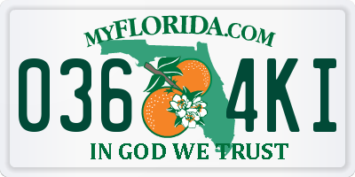 FL license plate 0364KI