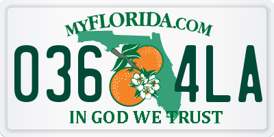FL license plate 0364LA