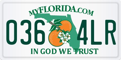 FL license plate 0364LR