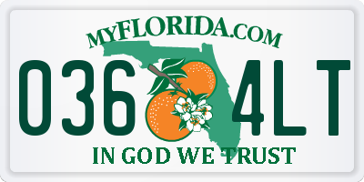 FL license plate 0364LT