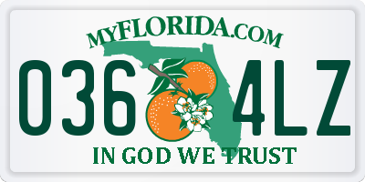 FL license plate 0364LZ