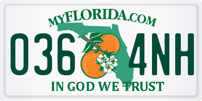 FL license plate 0364NH