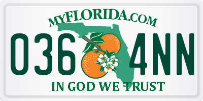 FL license plate 0364NN