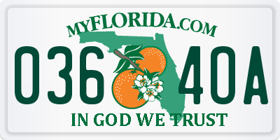 FL license plate 0364OA