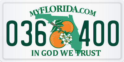 FL license plate 0364OO