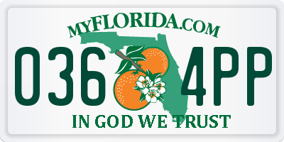 FL license plate 0364PP